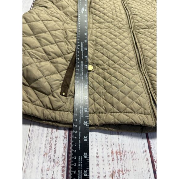 Weatherproof Quilted Jacket Women's 1X Hooded Vintage Khaki Full Zip NWT - Picture 8 of 11